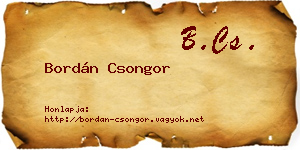 Bordán Csongor névjegykártya