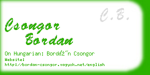 csongor bordan business card